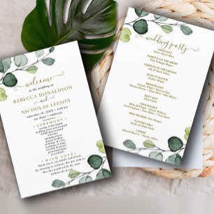 Programme de mariage simple Eucalyptus