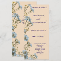 Programme de mariage simple floral moderne