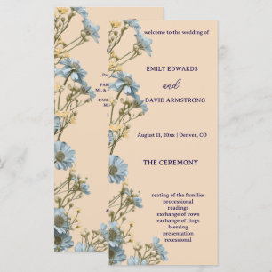 Programme de mariage simple floral moderne