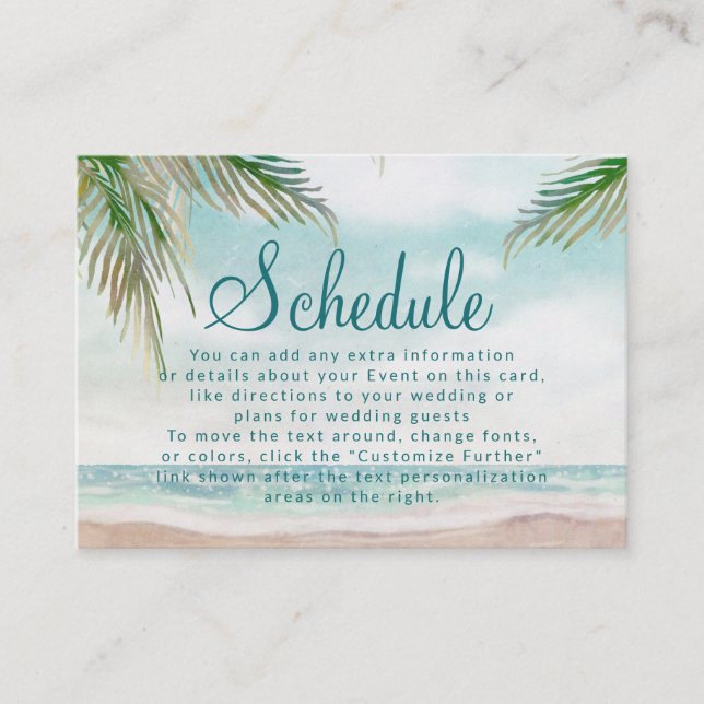 Programme de mariage sur la plage à la brise de l' (Devant)