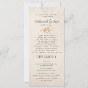 Programme de mariage sur la plage coquillages sabl