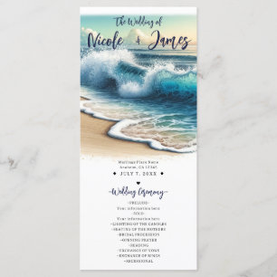 Programme de mariage sur la plage côtière avec des