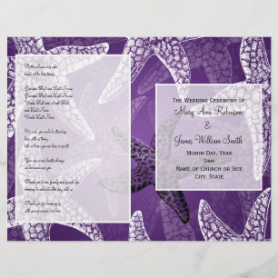 Programme de mariage sur la plage Starfish Purple