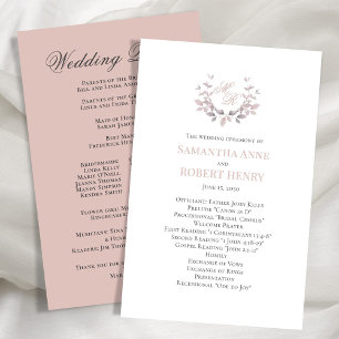Programme de mariage sur monogramme personnalisé r