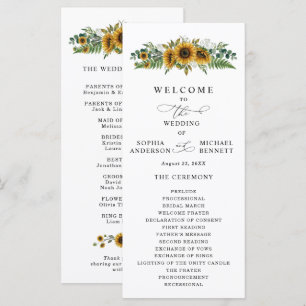 Programme de mariage Tournesol Rustique