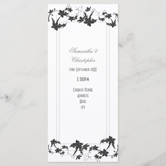 Programme de mariage traditionnel à l'église flora (Devant)