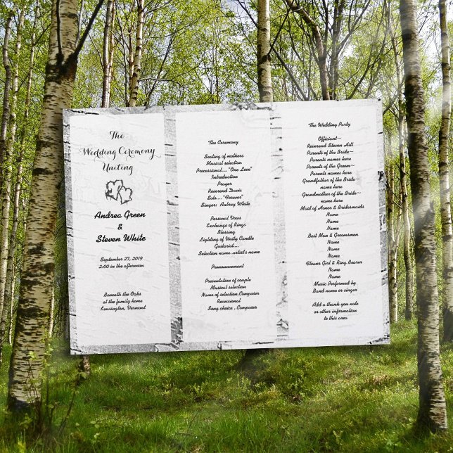 Programme de Mariage triplé de coeur sculpté de bo (Créateur téléchargé)