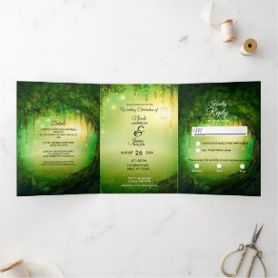 Programme de mariage triptyque Enchanted Forest Wo