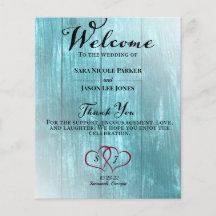 Programme de mariage Turquoise rustique