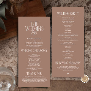 Programme de mariage typographique Mousse au moka