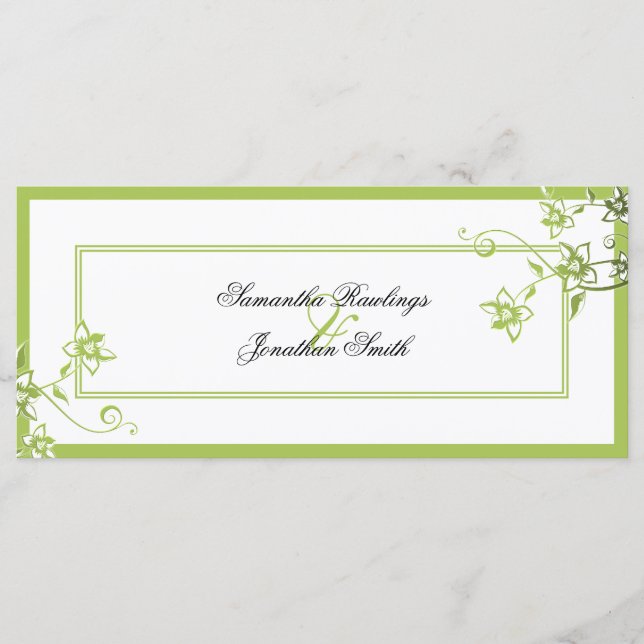 Programme de mariage - Vert & Blanc Delicate Flora (Devant)