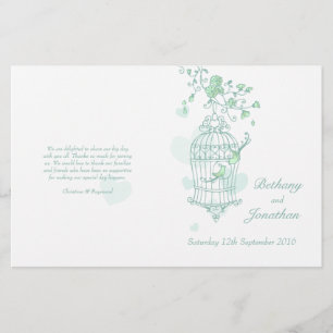 Programme de mariage vert menthe Inséparables
