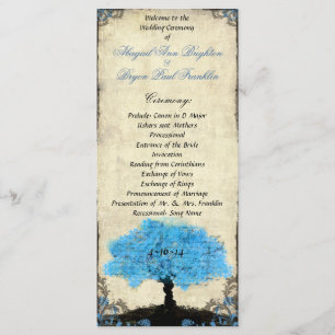 Programme de mariage vintage arbre silhouette de c