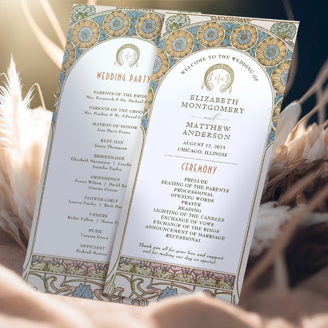 Programme de mariage vintage Art Nouveau par Mucha (Créateur téléchargé)