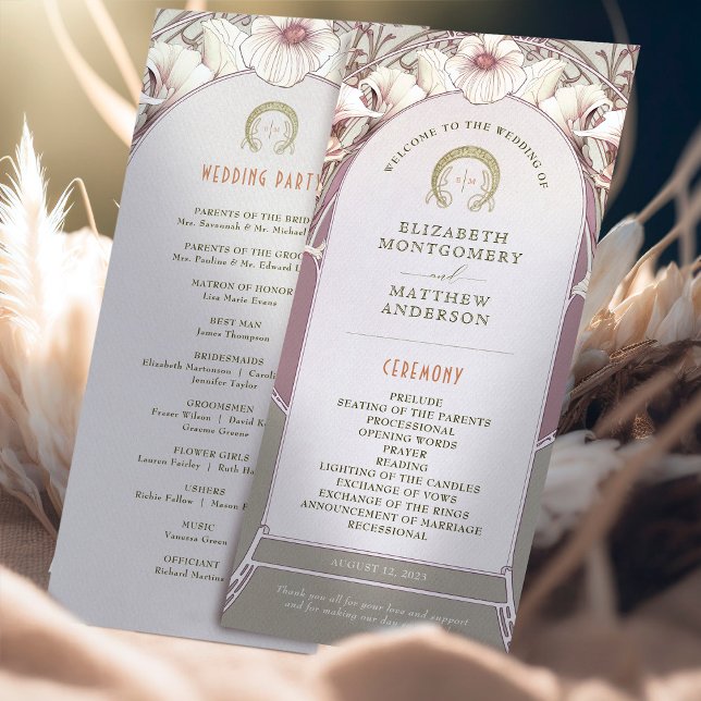 Programme de mariage vintage Art Nouveau par Mucha (Créateur téléchargé)