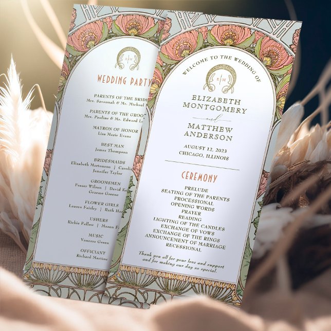 Programme de mariage vintage Art Nouveau par Mucha (Créateur téléchargé)