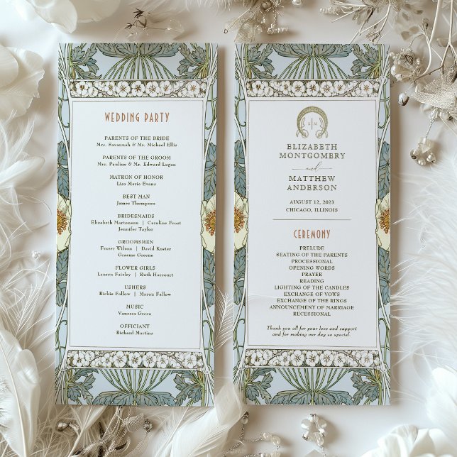 Programme de mariage vintage Art Nouveau par Mucha (Créateur téléchargé)