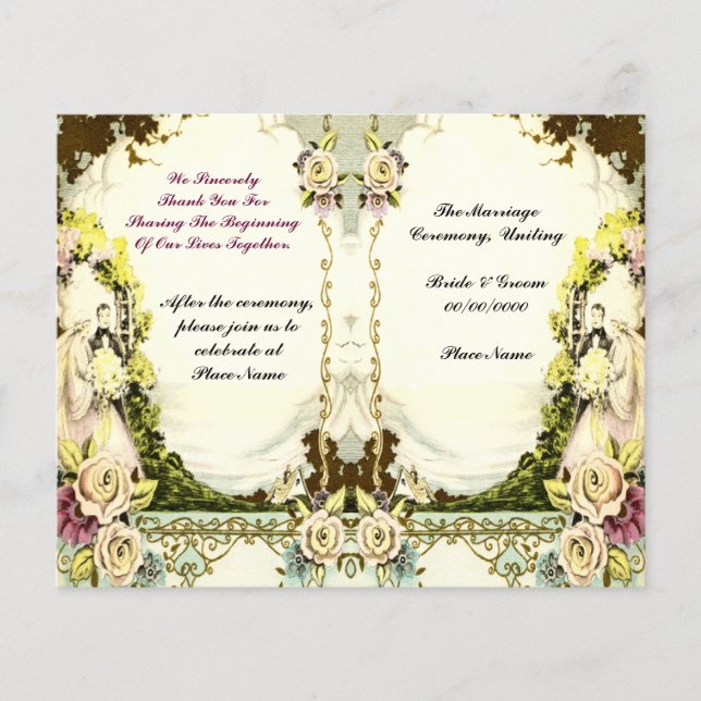 programme de mariage vintage mignon (Devant)