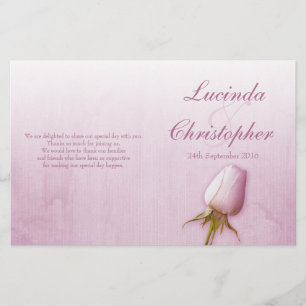 Programme de mariage violet rose bud lilac
