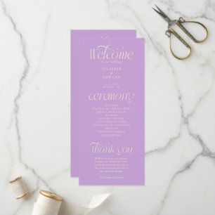 Programme de mariage Wisteria à typographie modern