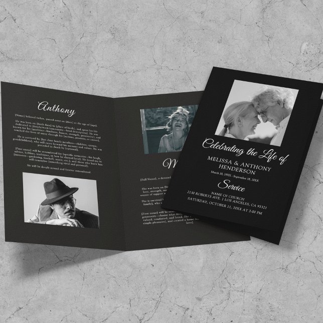 Programme de mémorial de photo en noir et blanc à  (Créateur téléchargé)
