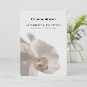 Programme de mémorial d'orchidée blanche minimalis