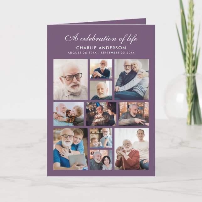 Programme de mémorial/funérailles moderne plié pou (Devant)