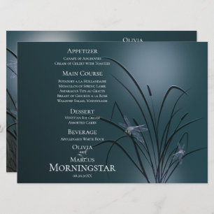 Programme de menu mariage Dusty Turquoise Dragon