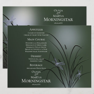 Programme de menu mariage Sage Green Dragonfly
