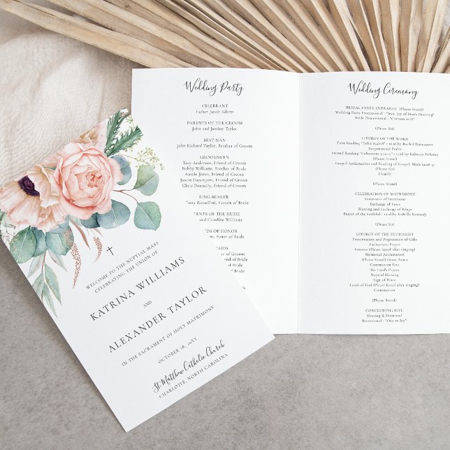 Programme de messe de mariage catholique Katrina B (Créateur téléchargé)