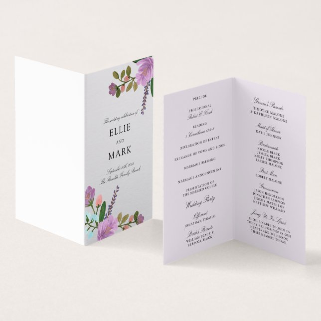 Programme de mini-mariage GoLégèrement Floral (Inside and Outside)