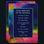 Programme de musique Mariage de science-fiction ga<br><div class="desc">Votre mariage est sûr d'être hors du monde avec ce design de galaxie élégant, unique et amusant ! Couleurs amusantes et une police décalée cravate cette collection ensemble, alors n'oubliez pas de jeter un coup d'oeil à toute la collection "Galactic Sci-Fi Mariage" de Kelsey Lovelle! Invitations, déco, et plus encore....</div>