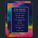 Programme de musique Mariage de science-fiction ga<br><div class="desc">Votre mariage est sûr d'être hors du monde avec ce design de galaxie élégant, unique et amusant ! Couleurs amusantes et une police décalée cravate cette collection ensemble, alors n'oubliez pas de jeter un coup d'oeil à toute la collection "Galactic Sci-Fi Mariage" de Kelsey Lovelle! Invitations, déco, et plus encore....</div>