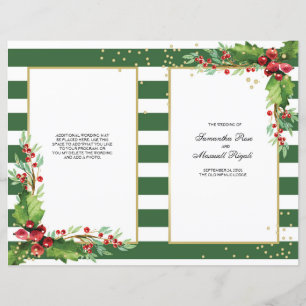 Programme de Noël plié - Vert & Or