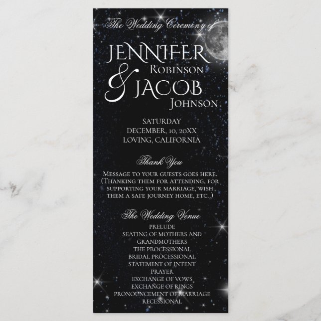 Programme de nuit étoilée avec lune (Devant)