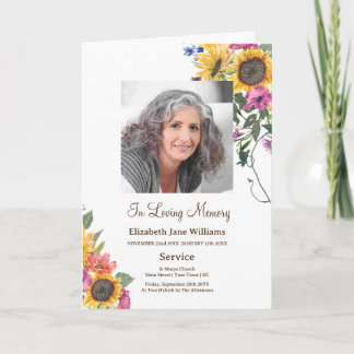 Programme de photos sur l'ordre de service funérai