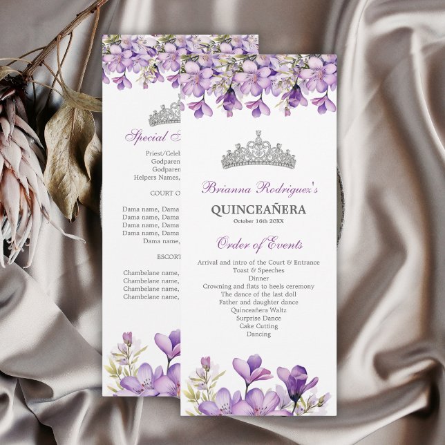 Programme de Quinceañera Fleurie Couronne de Lavan (Créateur téléchargé)