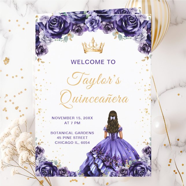 Programme de Quinceañera Floral Princesse Violet F (Créateur téléchargé)