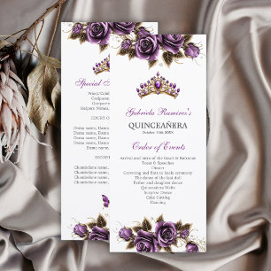 Programme de Quinceañera Florale de Diadème Doré V