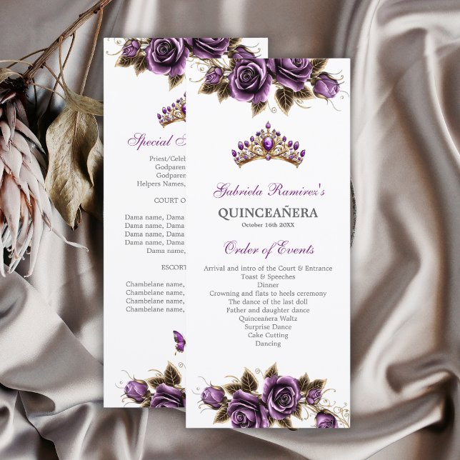 Programme de Quinceañera Florale de Diadème Doré V (Créateur téléchargé)