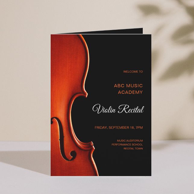Programme de récital de fin d'études de musique cl (Elegant Script Classy Music Senior Recital Program)