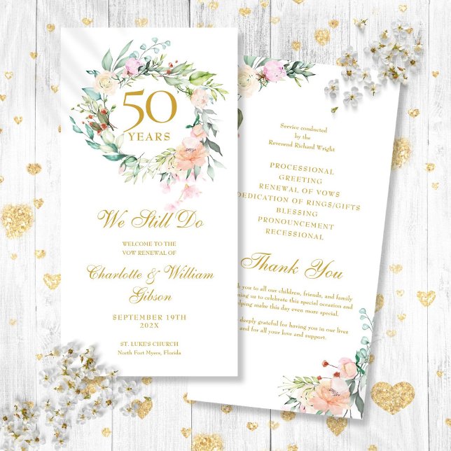 Programme de renouvellement de vœux d'anniversaire (Floral We Still Do Vow Renewal Anniversary Program)
