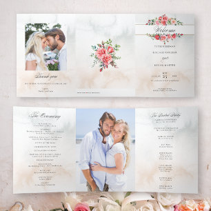 Programme de roses et calligraphie rose aquarelle