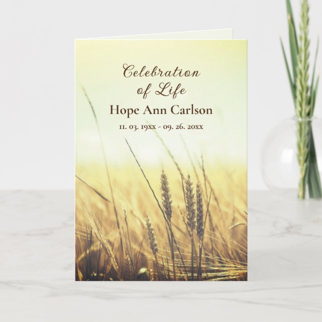 Programme de service commémoratif funéraire Champ  (Devant)