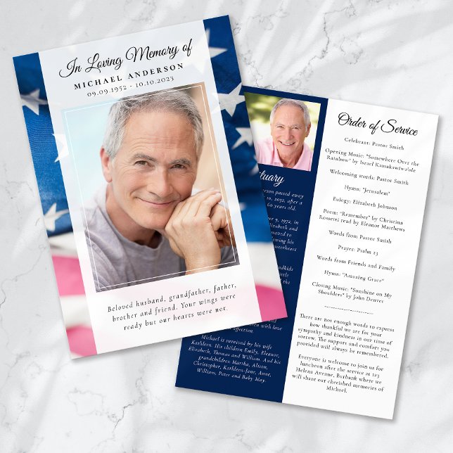 Programme de service commémoratif photo avec drape (Créateur téléchargé)