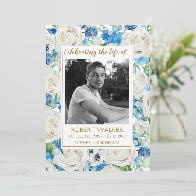 Programme de service commémoratif photo blanc et b (Debout devant)