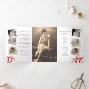 Programme de services funéraires art crocus orange