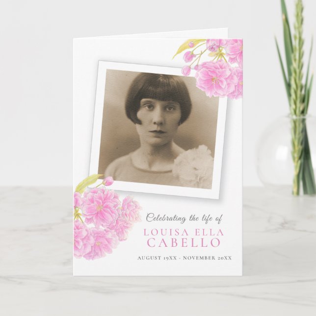 Programme de services funéraires photos de fleurs  (Devant)