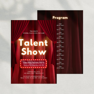 Programme de spectacle de talents éditable pour le