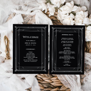Programme Déco moderne   Élégant Mariage noir et blanc Onyx